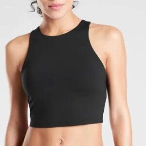 Athleta Women's Conscious Crop Sports Bra Crop Top Black D-DD - Size L
